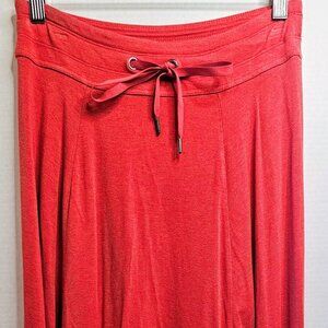 ATHLETA BEACH COMBER HI-LOW YOGA SKIRT DRAW/DROP WAIST ORANGE SZ XS
